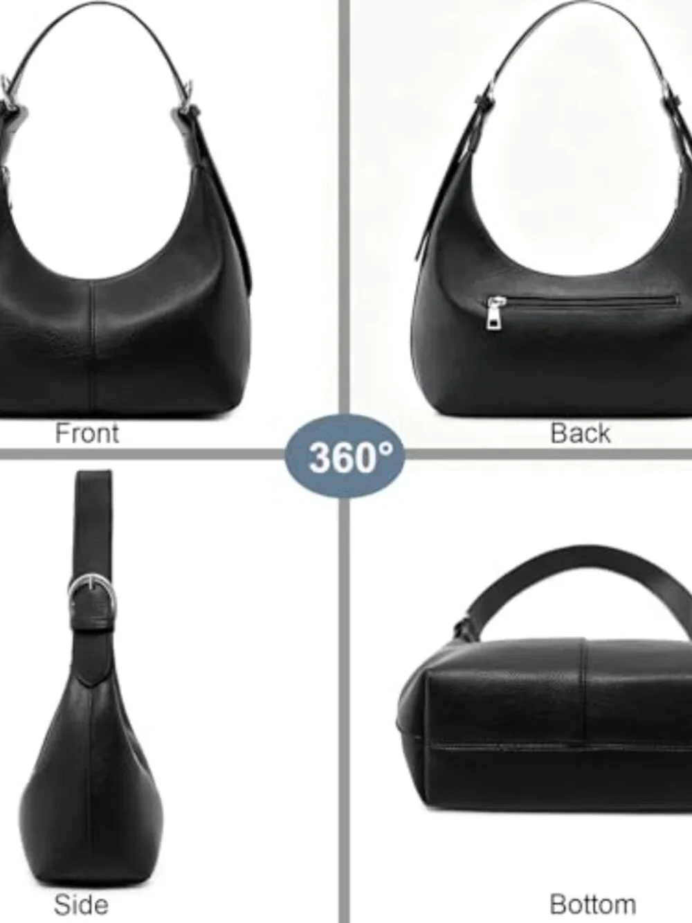 Soft Vegan Leather Crescent Hobo Bag Slouchy Tote Crossbody Purse